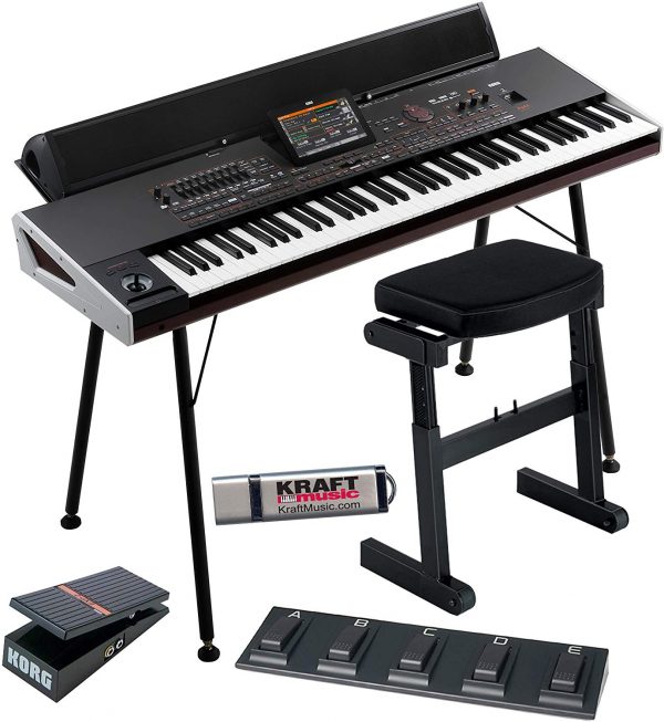 Korg Pa4X Oriental 76 Arranger Workstation with PaAS Speaker Bar, ST-SV1 Stand, EC5 Pedalboard, Expression Pedal, Bench and Flash Drive