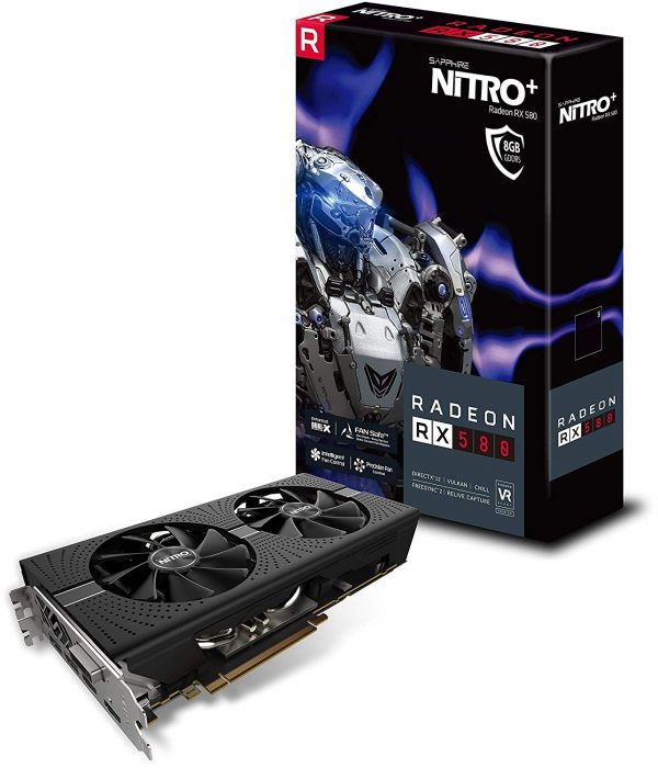 Sapphire 11265-00-40G Radeon NITRO+ RX 580 8GB GDDR5 DUAL HDMI / DVI-D / DUAL DP with backplate LIMITED EDITION (UEFI) PCI-E Graphic Cards